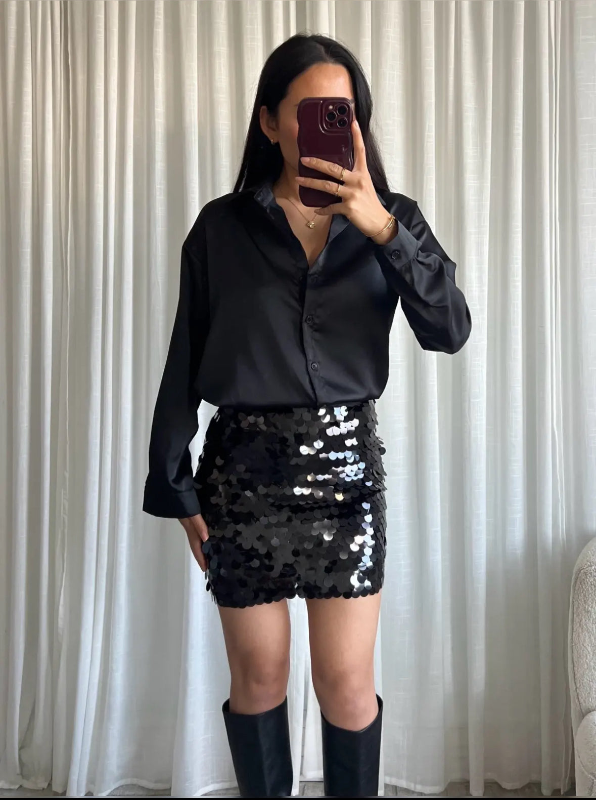 Jasmin paillet nederdel