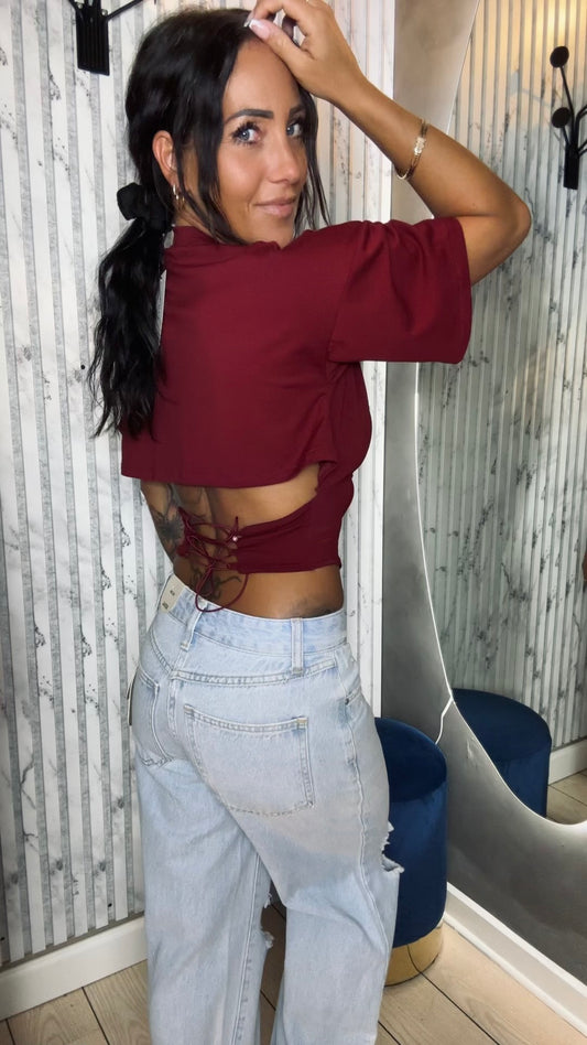 Crop t-shirt - Bordeaux