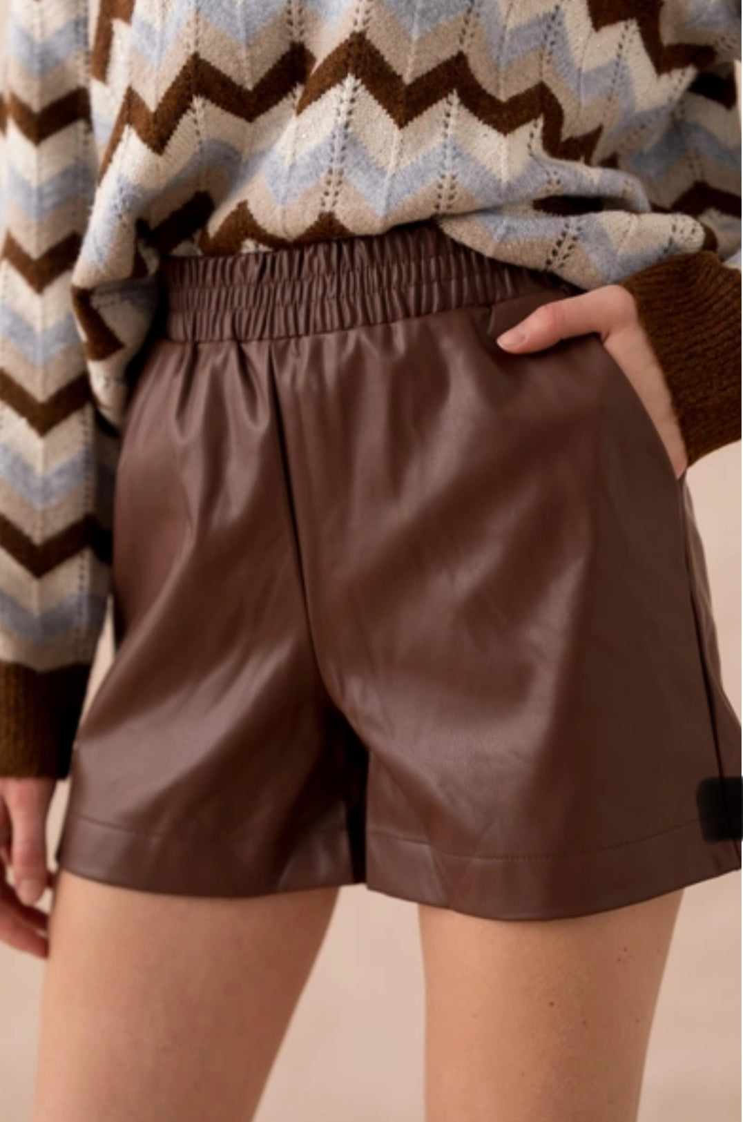 Cami kunst læder shorts