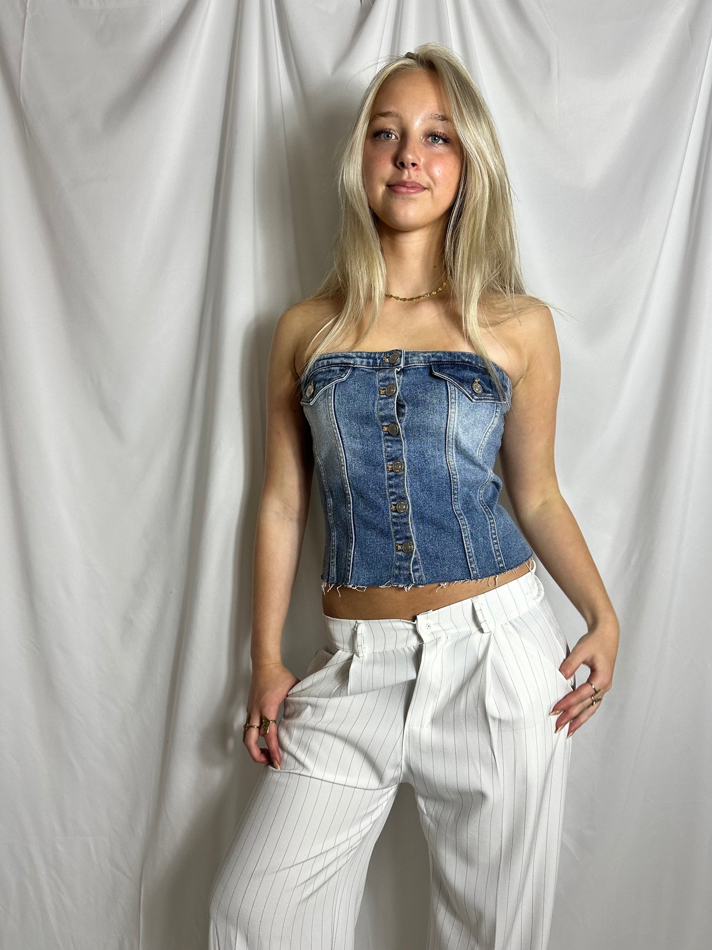 Xenia denim top