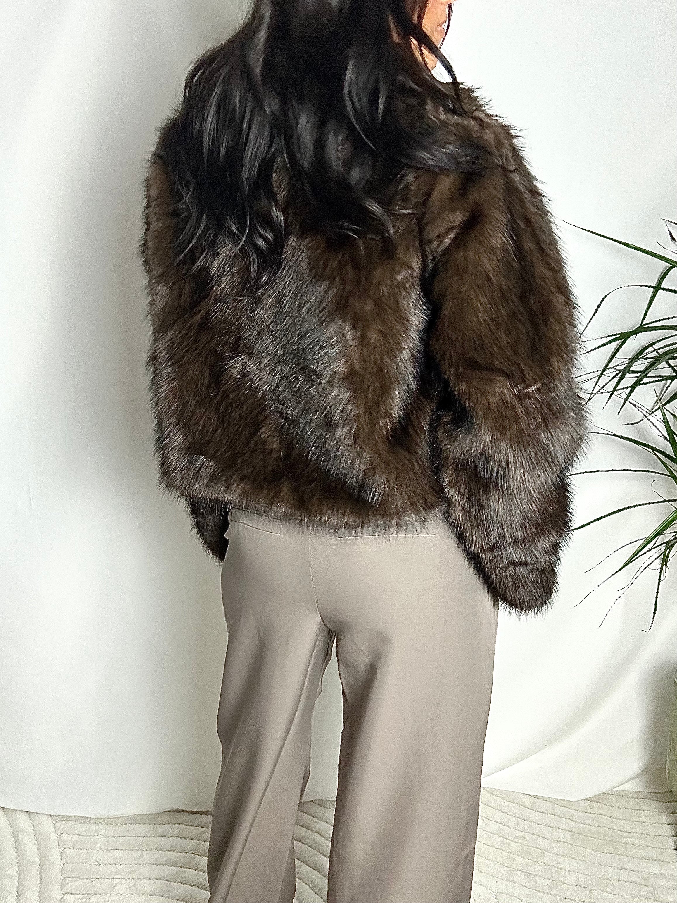 Glow Faux fur jakke Choco