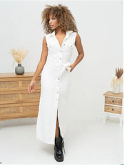Ivory denim kjole