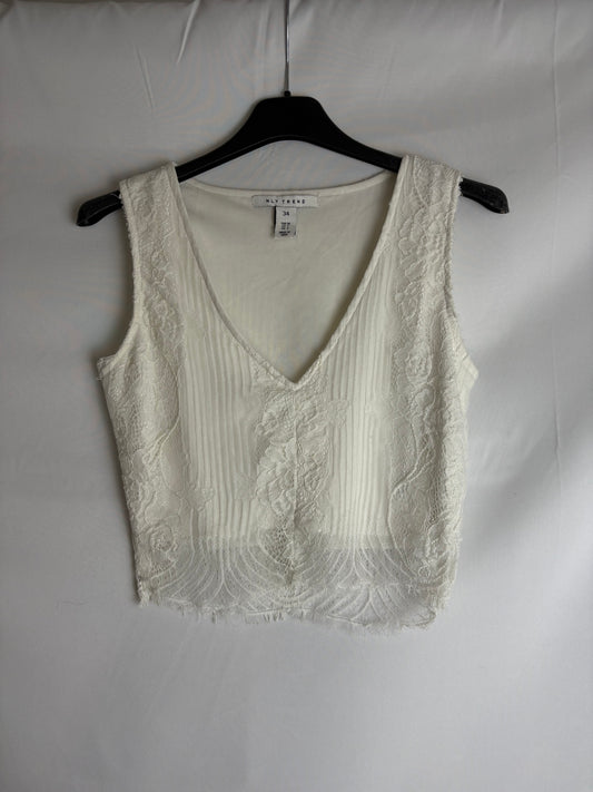 Hvid crop top