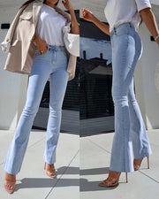 Jean Flare Push-Up – Lyseblå