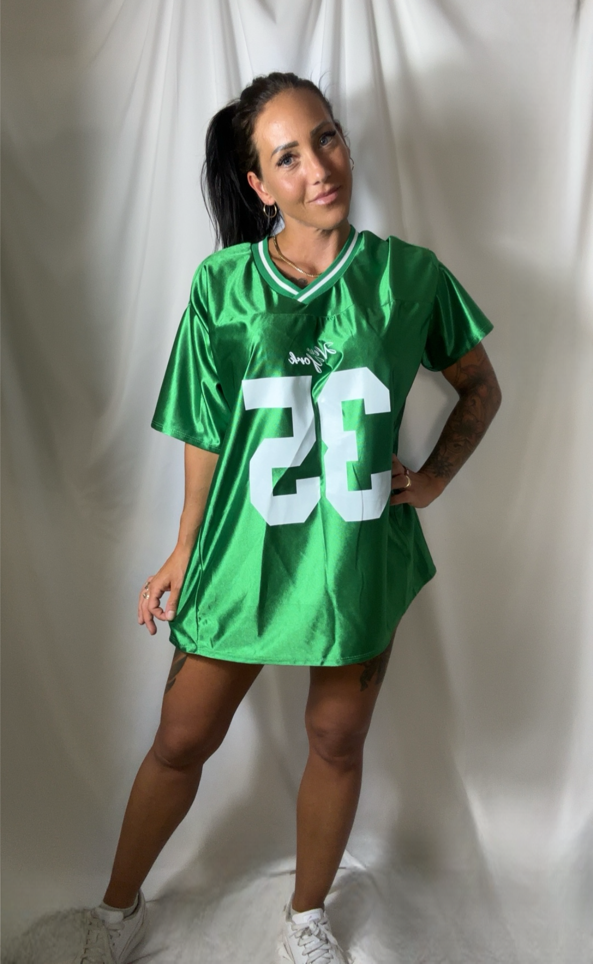 Jersey oversized t-shirt - mørkegrøn