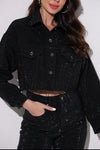 Glitter jakke - sort