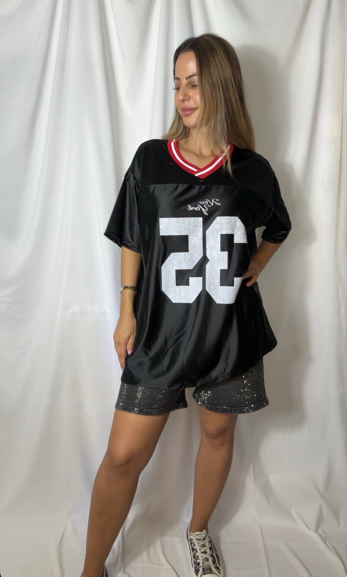 Jersey oversized t-shirt - sort