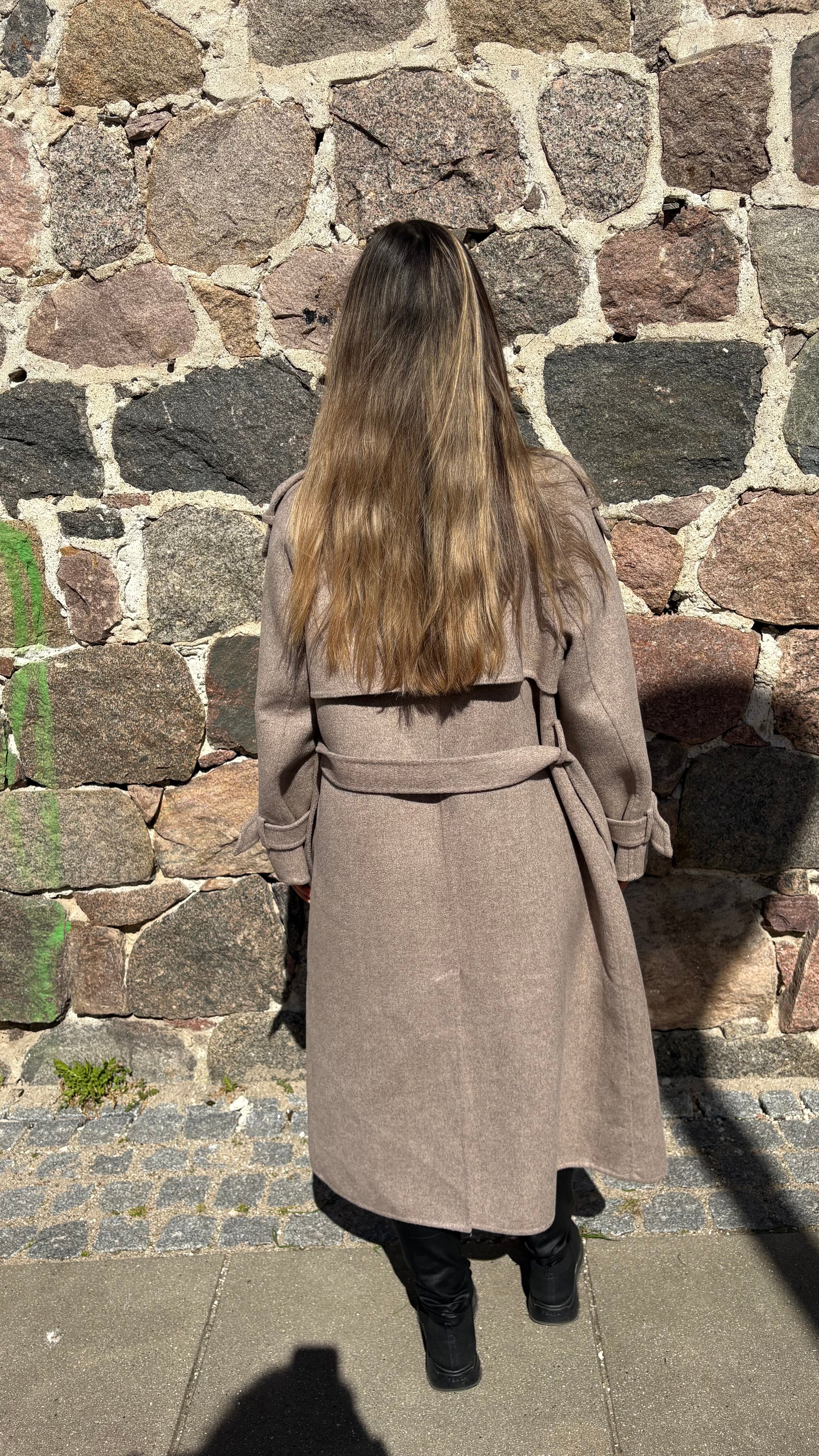 Uld trenchcoat Taupe