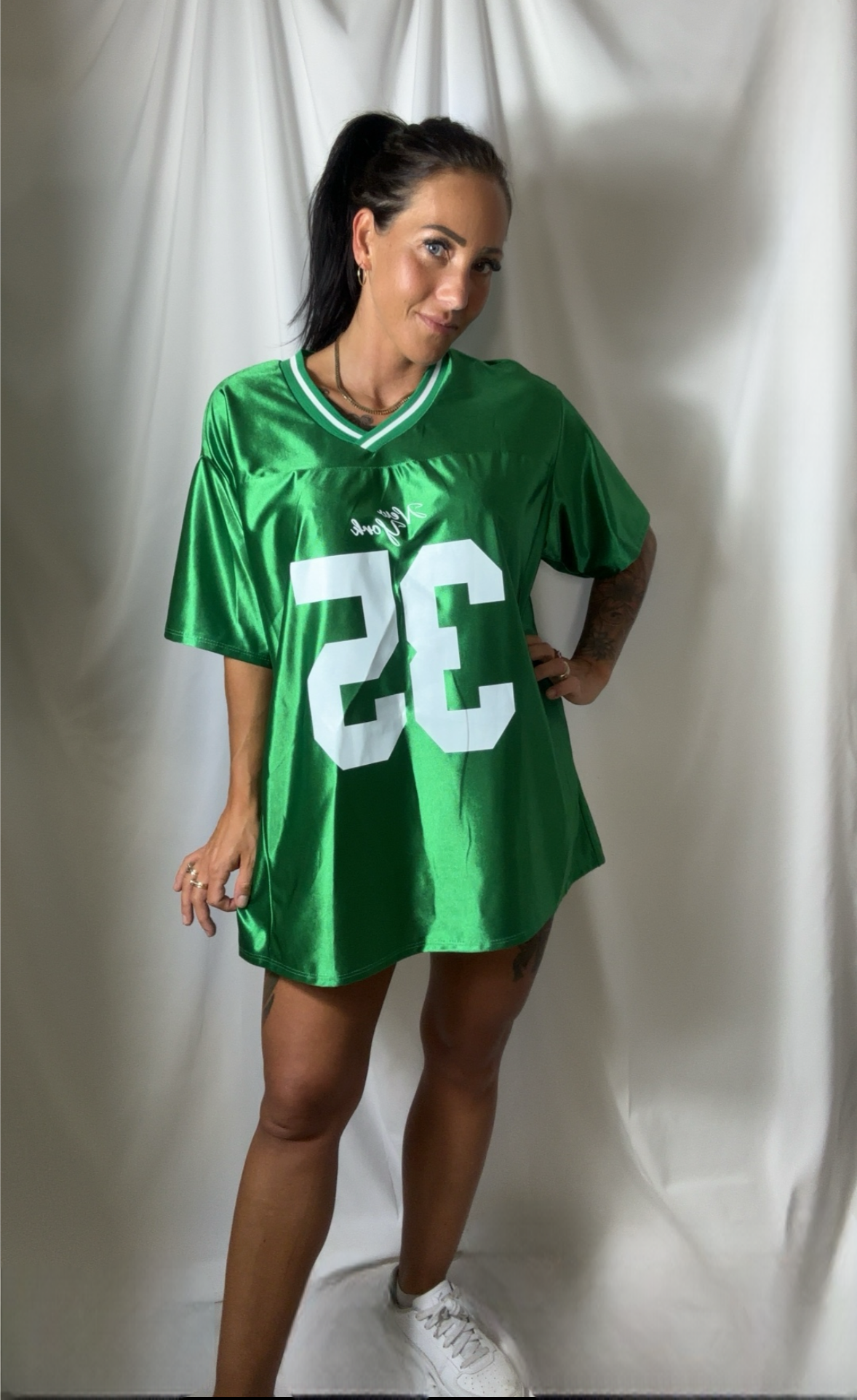 Jersey oversized t-shirt - mørkegrøn