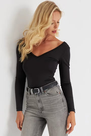Mina blonde V bluse