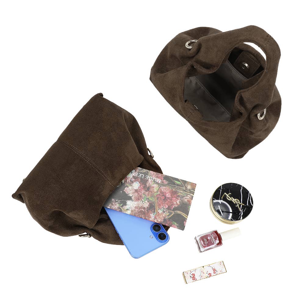 Mila Velour taske - Coffee brown