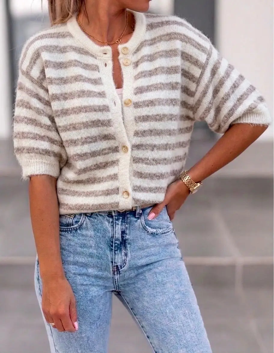 Alida cardigan i uld - Beige