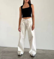Hvid low waist jeans