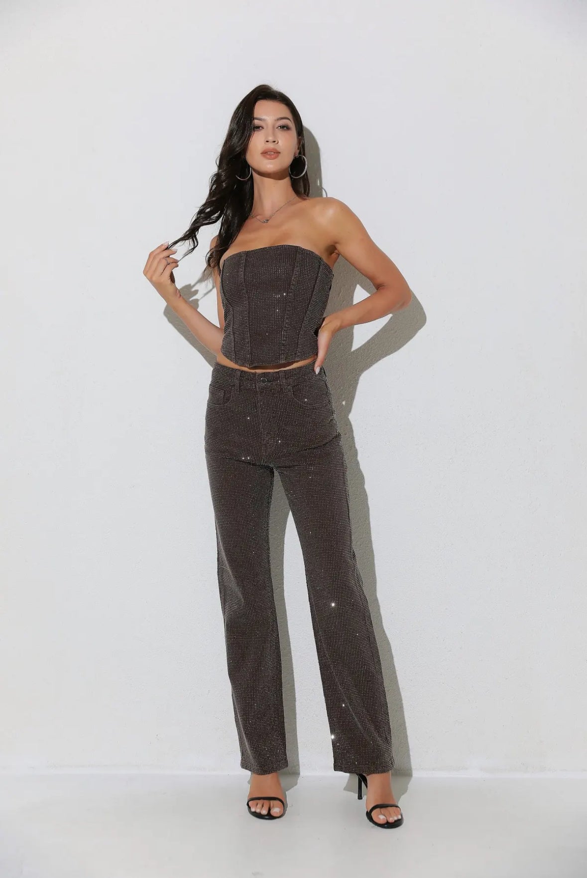 Glitter bukser Brown