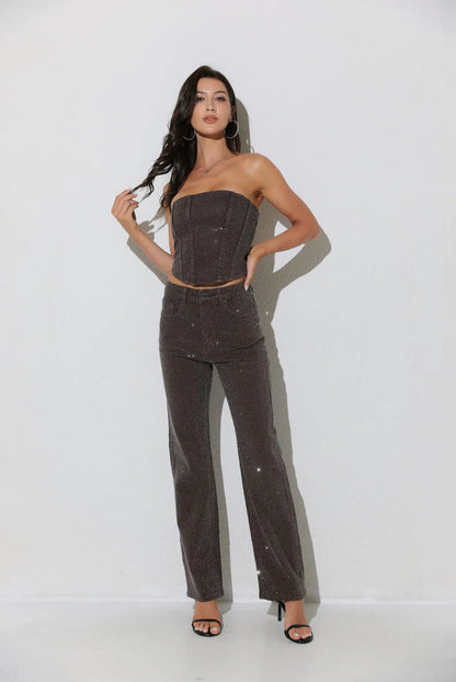 Glitter bukser Brown