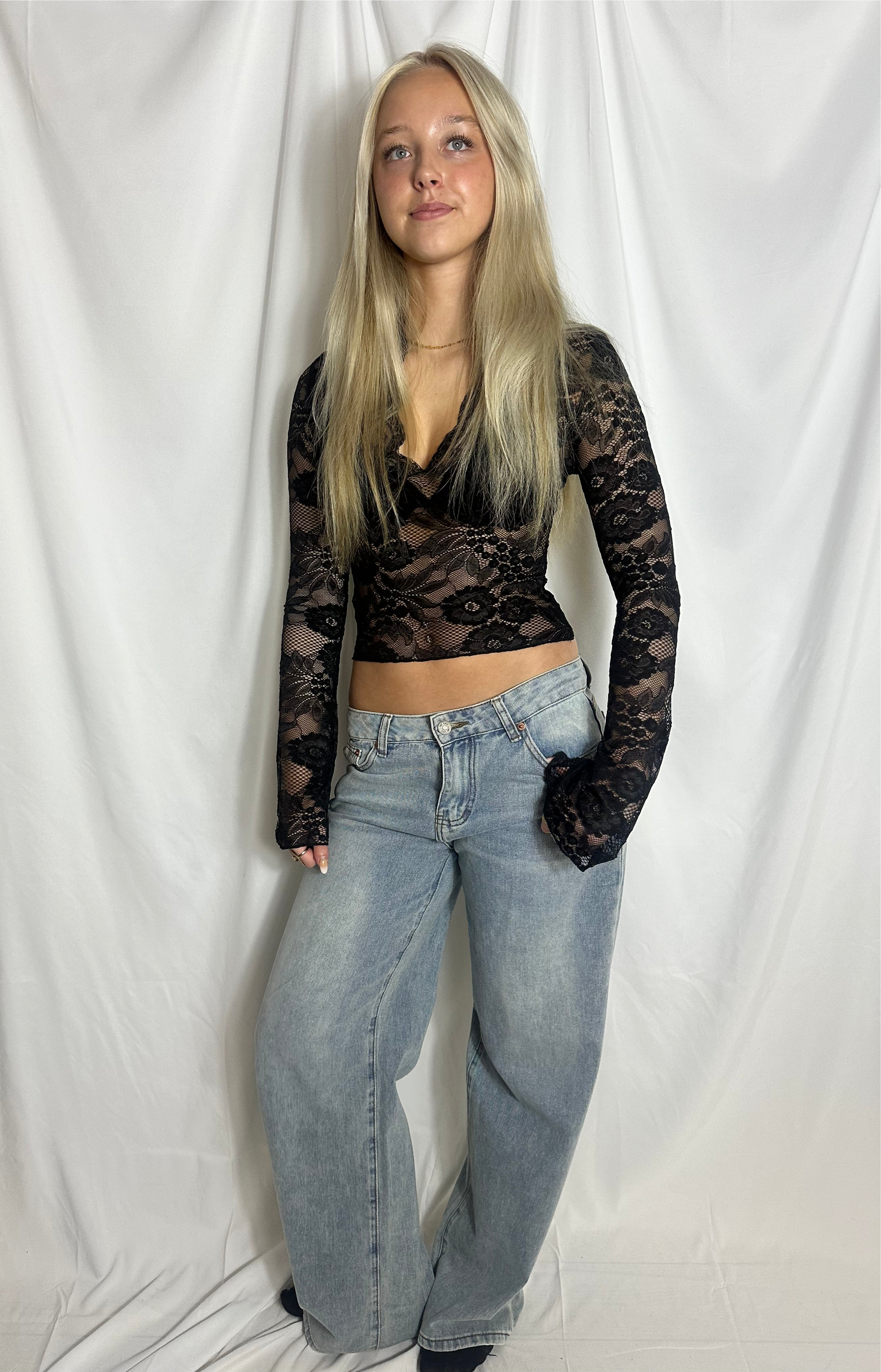 Bianca blonde top - sort