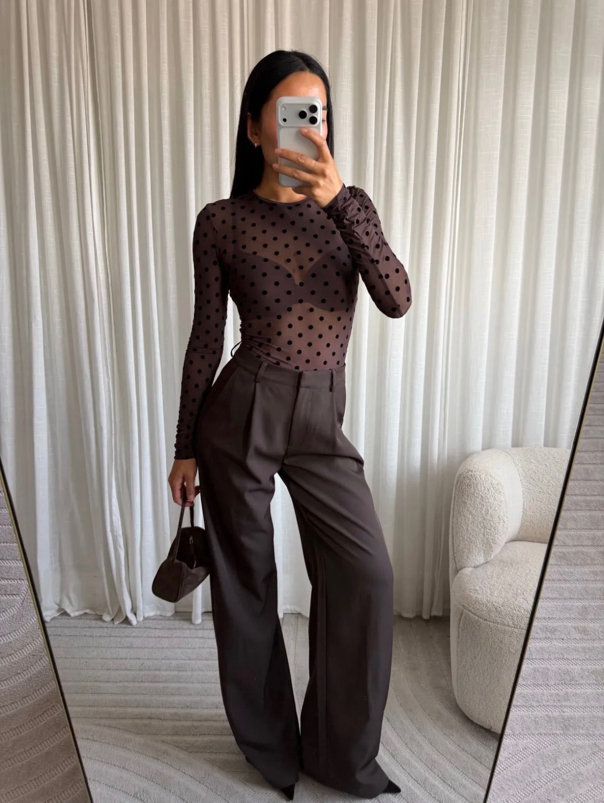 Paris mesh top - brun