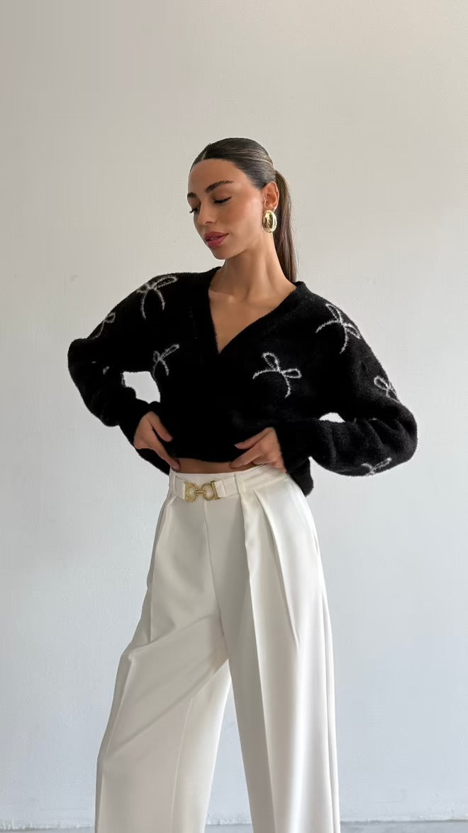 Chiara sweater med sløjfe detaljer