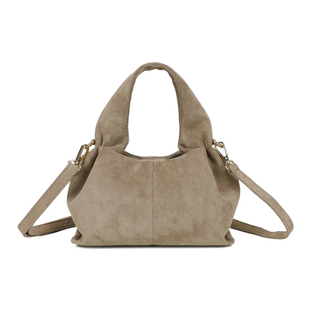 Mila Velour taske - Taupe
