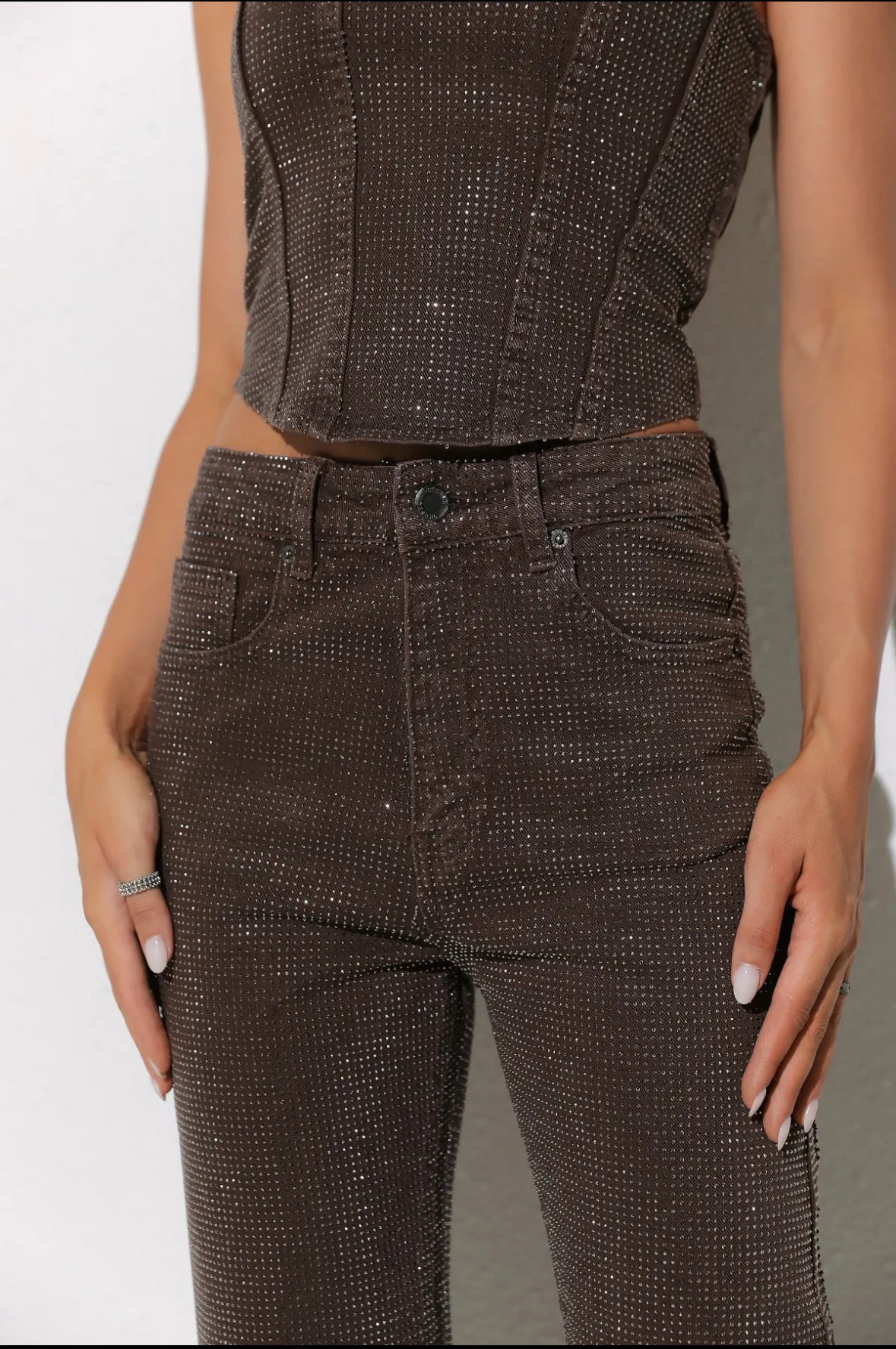 Glitter bukser Brown