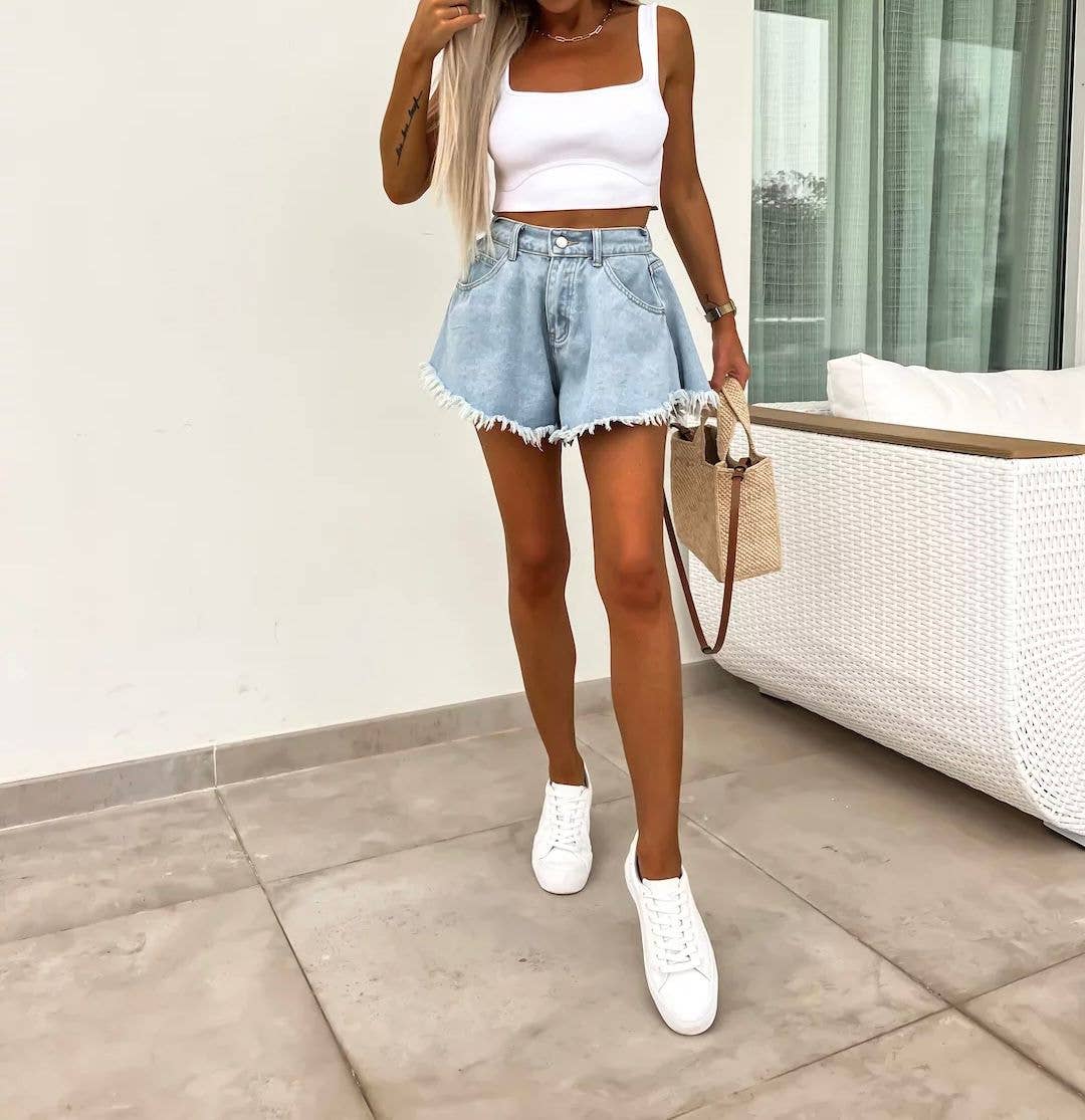 Kort denim shorts
