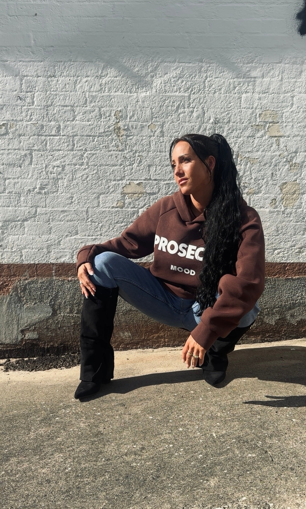 Prosecco Mood hættetrøje - brun