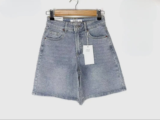 Sparkle denim shorts blue