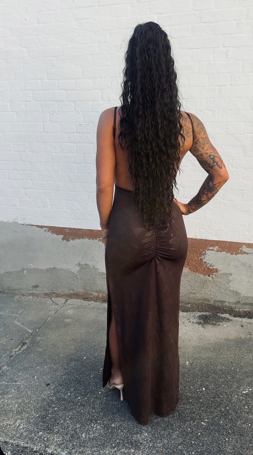 Amira Blomster kjole - brun