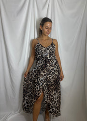 Leopard print maxi kjole