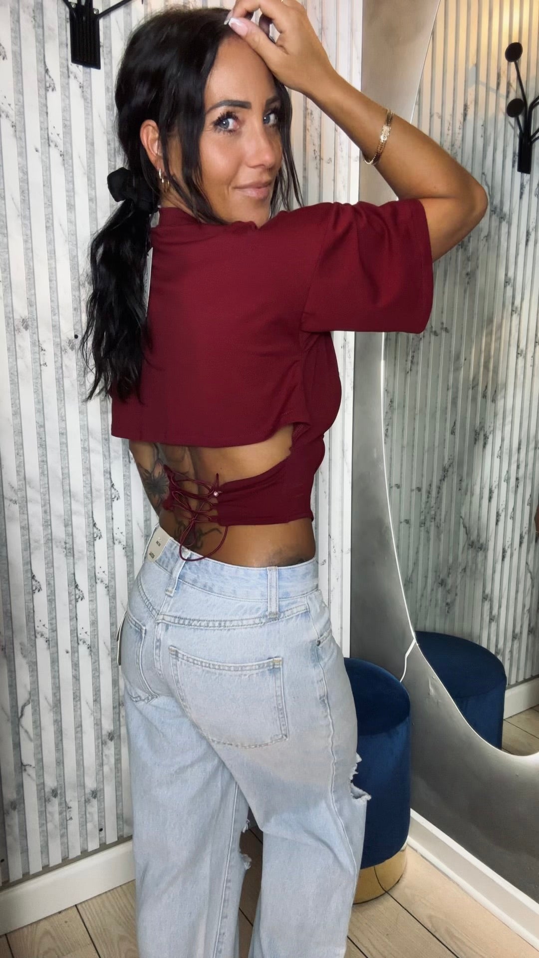 Crop t-shirt - Bordeaux