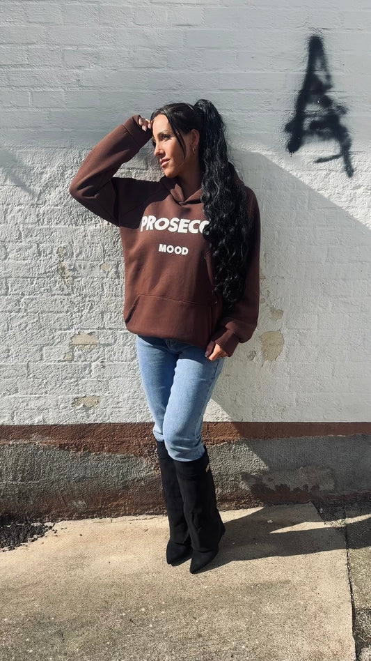 Prosecco Mood hættetrøje - brun