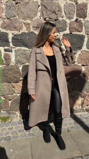 Uld trenchcoat Taupe