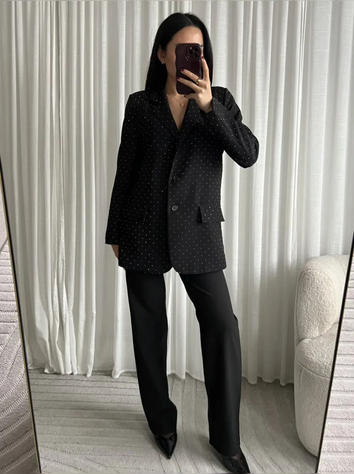 Paris blazer med sten - sort