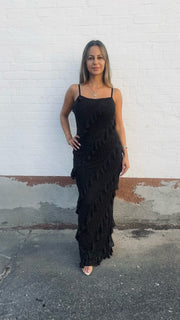 Elena kjole med rhinsten - sort