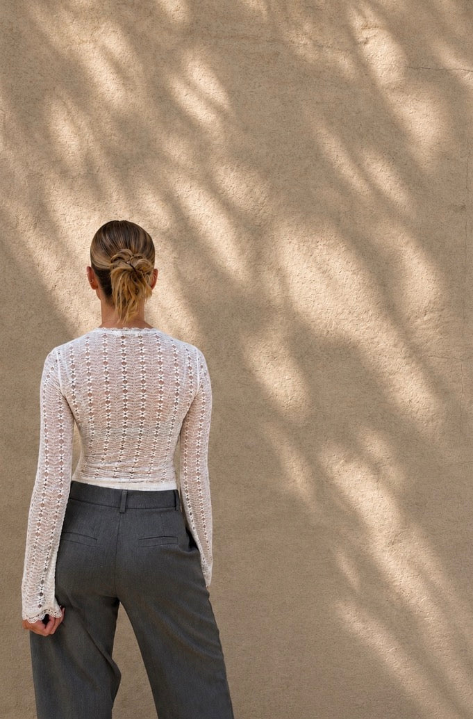 Lea blonde cardigan - hvid