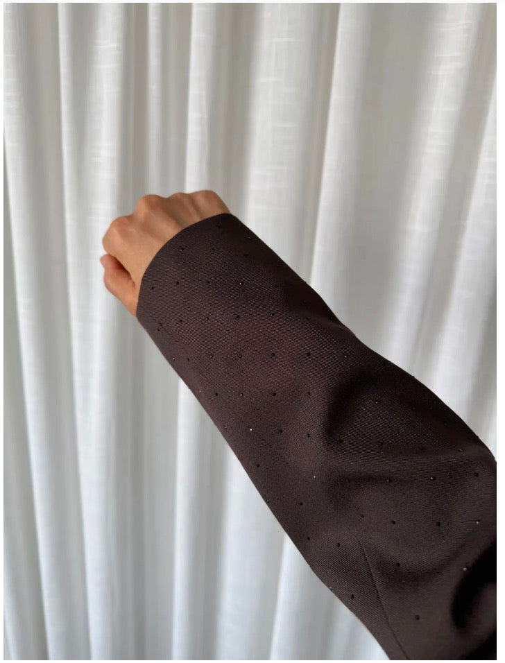 Seraphina kjole med sten - brun