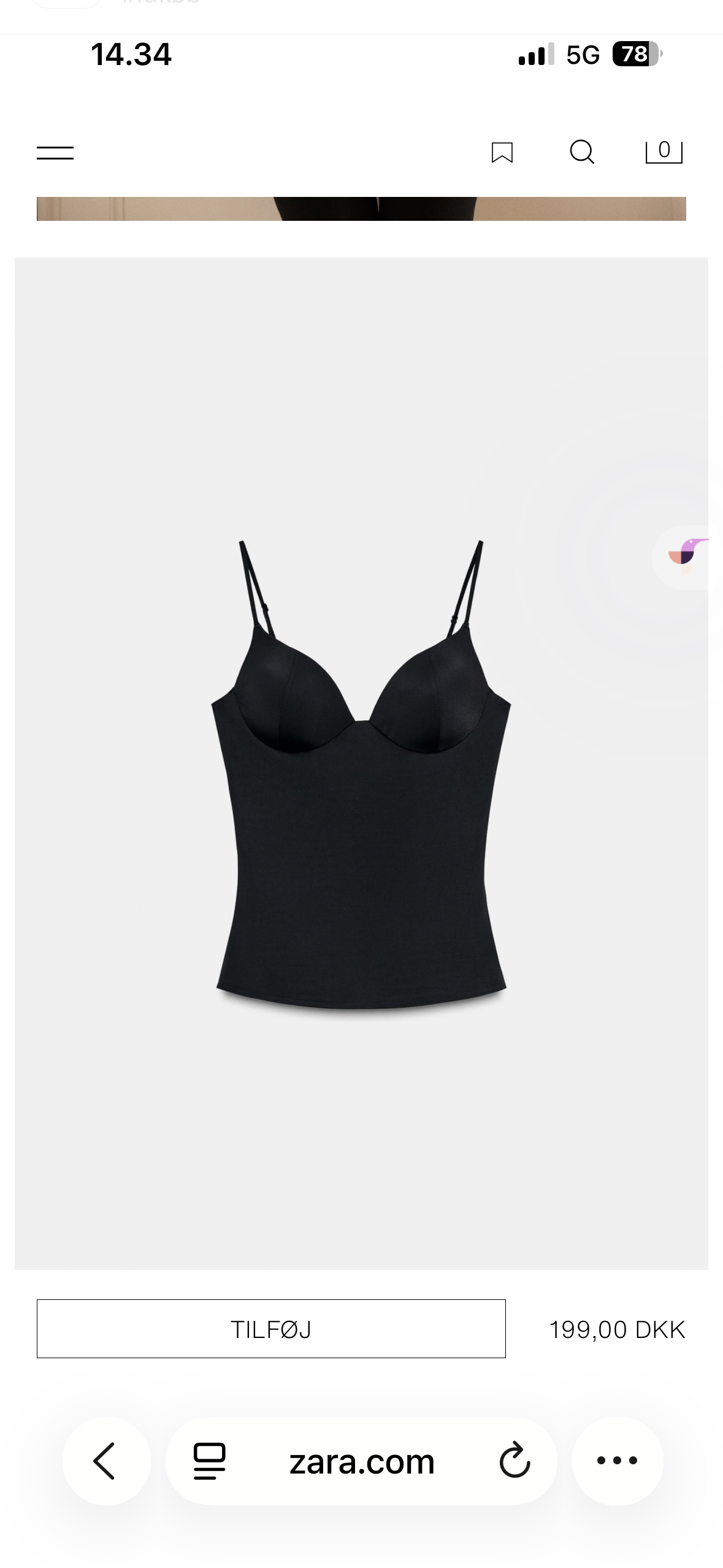 Demi top - sort