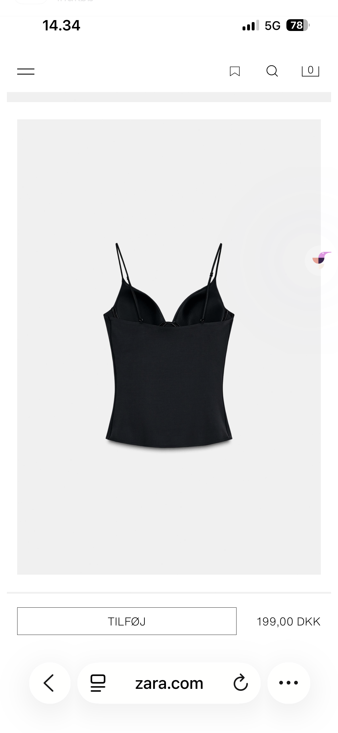 Demi top - sort