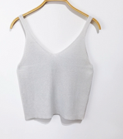 Strikket top - silver