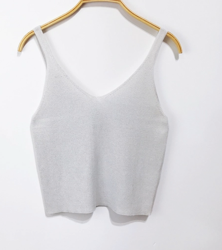 Strikket top - silver