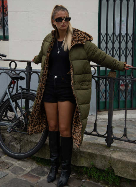 Vendbar jakke i leopard print