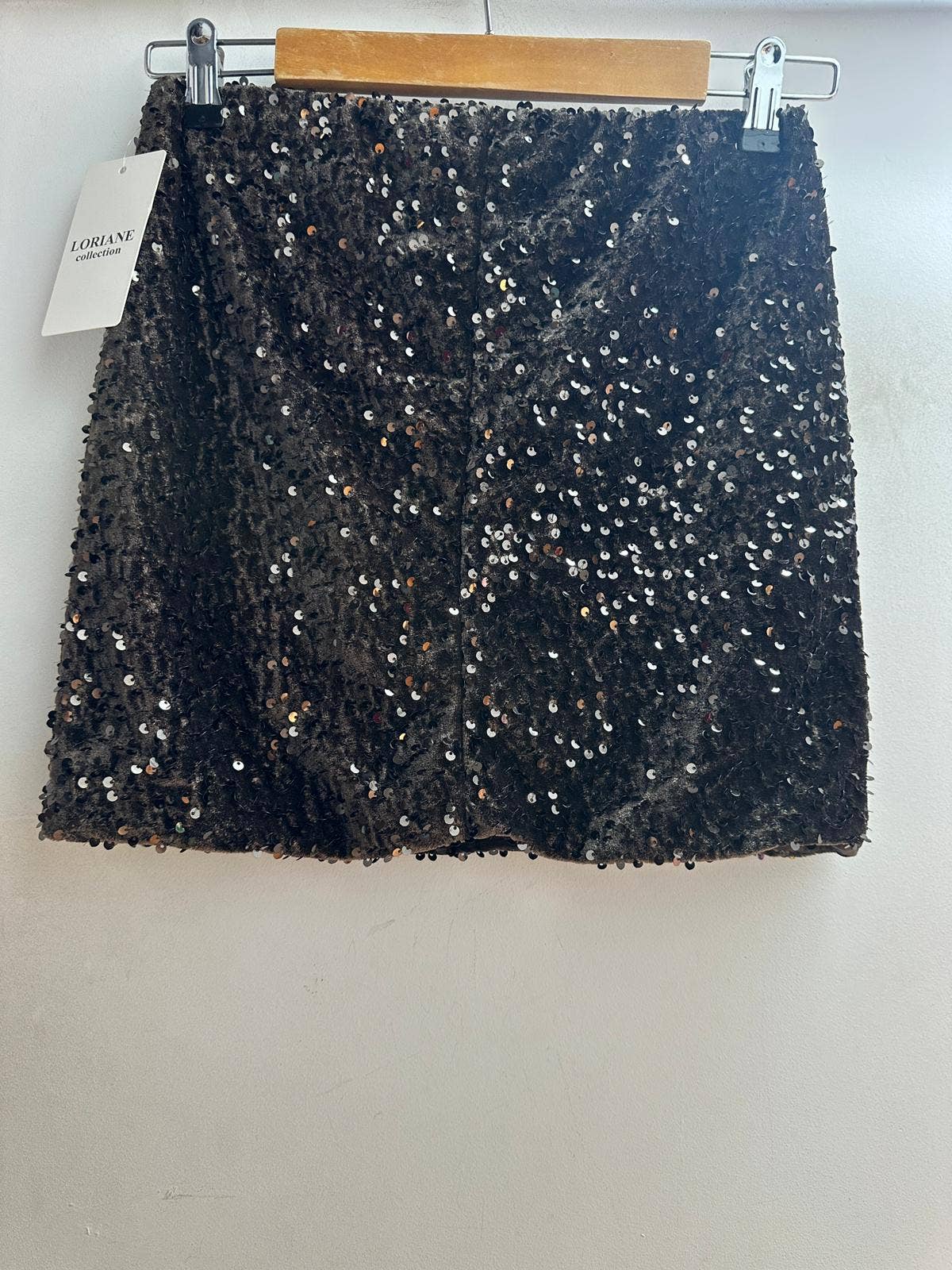 Nederdel med pailletter - Brun